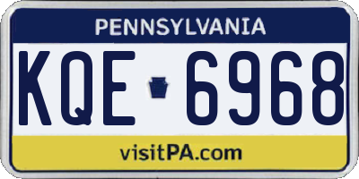 PA license plate KQE6968