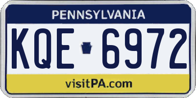 PA license plate KQE6972