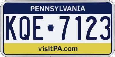 PA license plate KQE7123