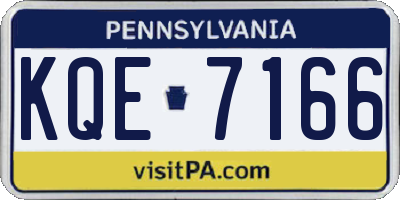 PA license plate KQE7166