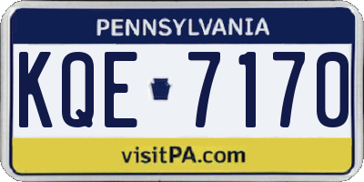 PA license plate KQE7170