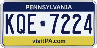 PA license plate KQE7224