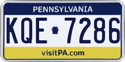 PA license plate KQE7286