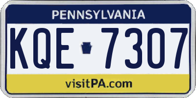 PA license plate KQE7307