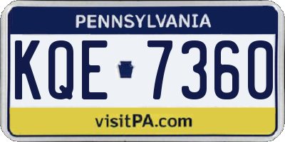PA license plate KQE7360