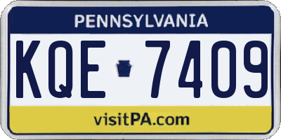 PA license plate KQE7409