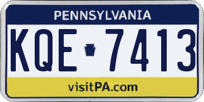PA license plate KQE7413