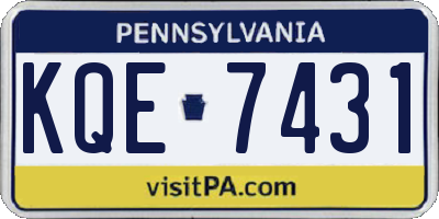 PA license plate KQE7431