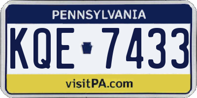 PA license plate KQE7433