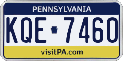 PA license plate KQE7460
