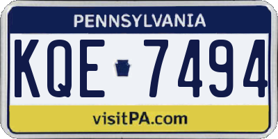 PA license plate KQE7494
