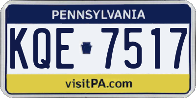 PA license plate KQE7517