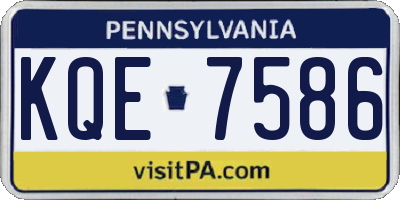 PA license plate KQE7586