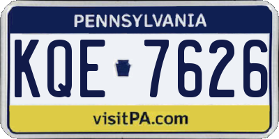 PA license plate KQE7626