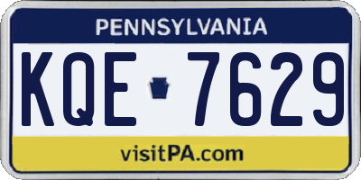 PA license plate KQE7629