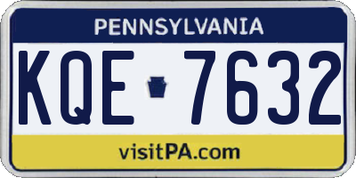 PA license plate KQE7632