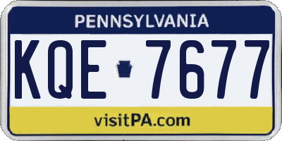 PA license plate KQE7677