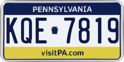 PA license plate KQE7819