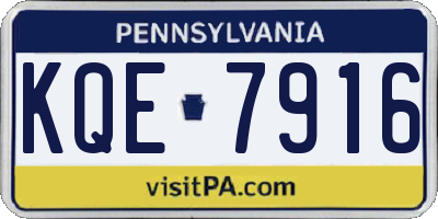 PA license plate KQE7916