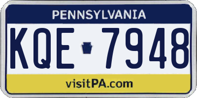 PA license plate KQE7948