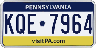 PA license plate KQE7964