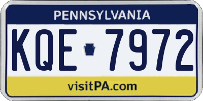 PA license plate KQE7972