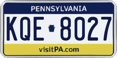 PA license plate KQE8027