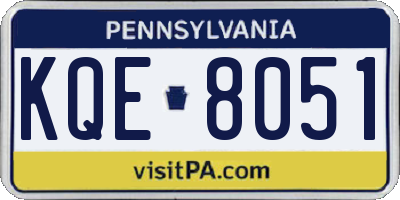 PA license plate KQE8051