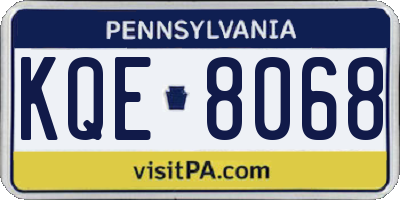 PA license plate KQE8068