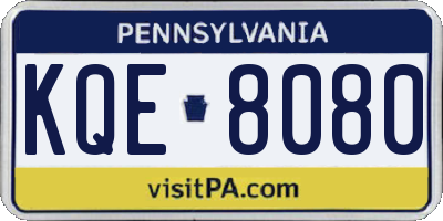 PA license plate KQE8080