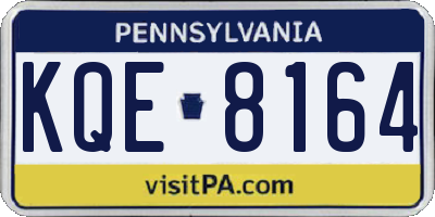 PA license plate KQE8164