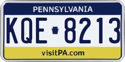 PA license plate KQE8213