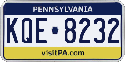 PA license plate KQE8232