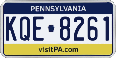 PA license plate KQE8261