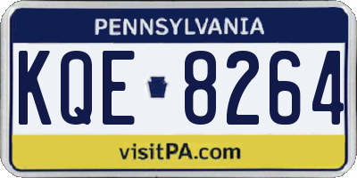 PA license plate KQE8264