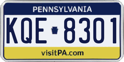 PA license plate KQE8301