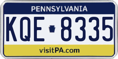 PA license plate KQE8335