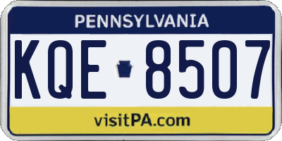 PA license plate KQE8507