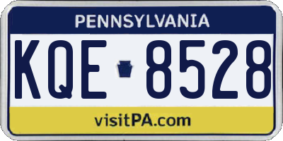 PA license plate KQE8528