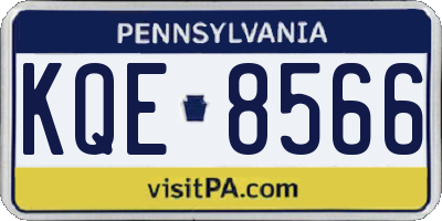 PA license plate KQE8566