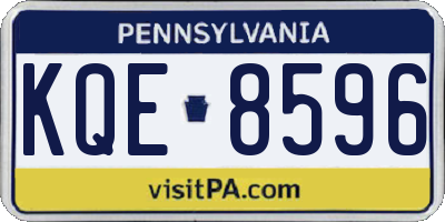 PA license plate KQE8596