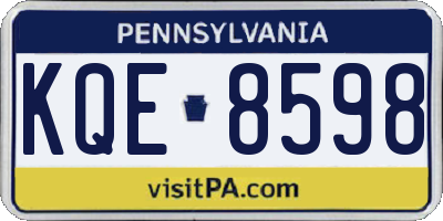 PA license plate KQE8598