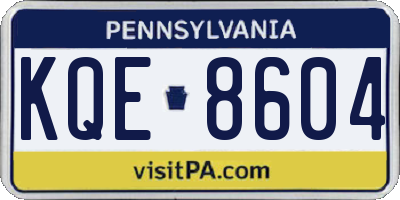 PA license plate KQE8604