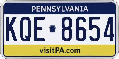 PA license plate KQE8654