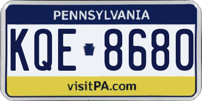 PA license plate KQE8680