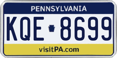 PA license plate KQE8699