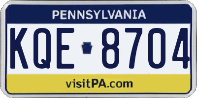 PA license plate KQE8704