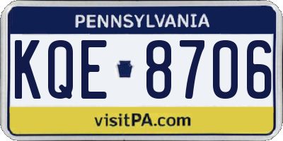 PA license plate KQE8706