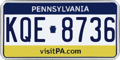PA license plate KQE8736