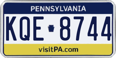 PA license plate KQE8744